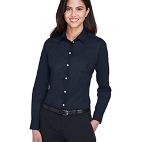 Ladies' Crown Collection® Solid Stretch Twill Woven Shirt Thumbnail